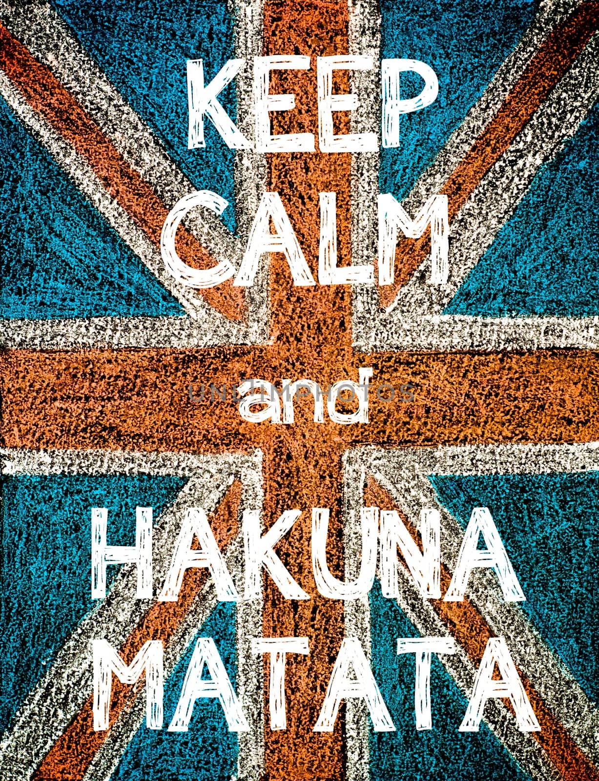 United Kingdom (British Union jack) flag, hand drawing with chalk on blackboard, vintage concept