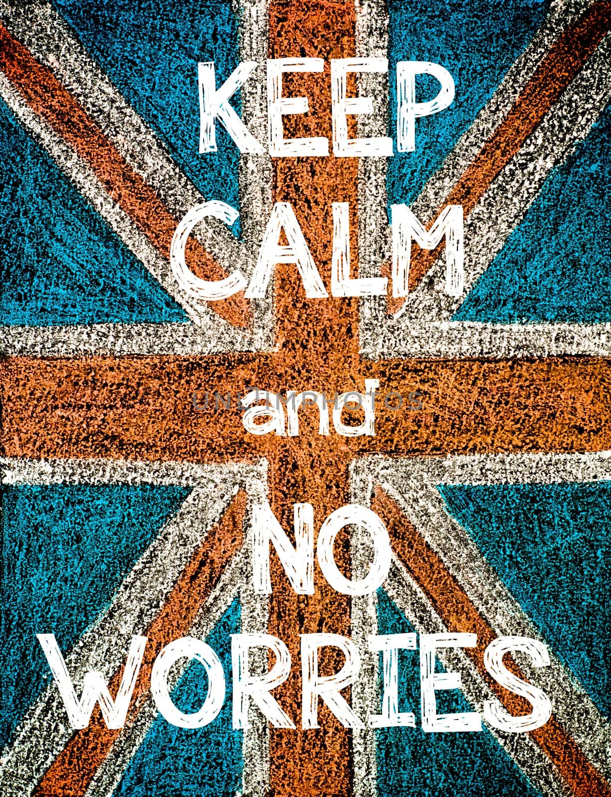 United Kingdom (British Union jack) flag, hand drawing with chalk on blackboard, vintage concept
