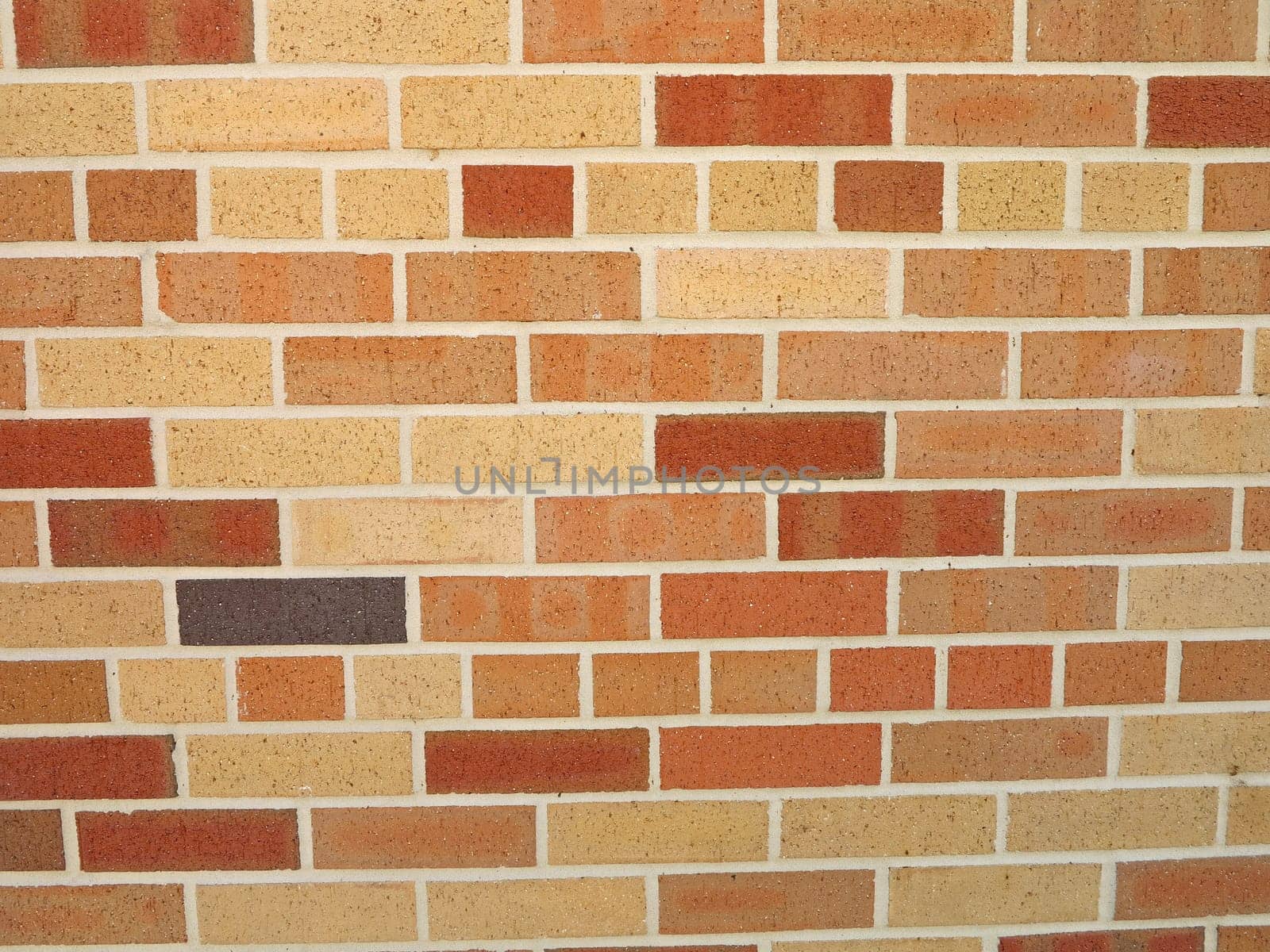 A brick wall with different color bricks