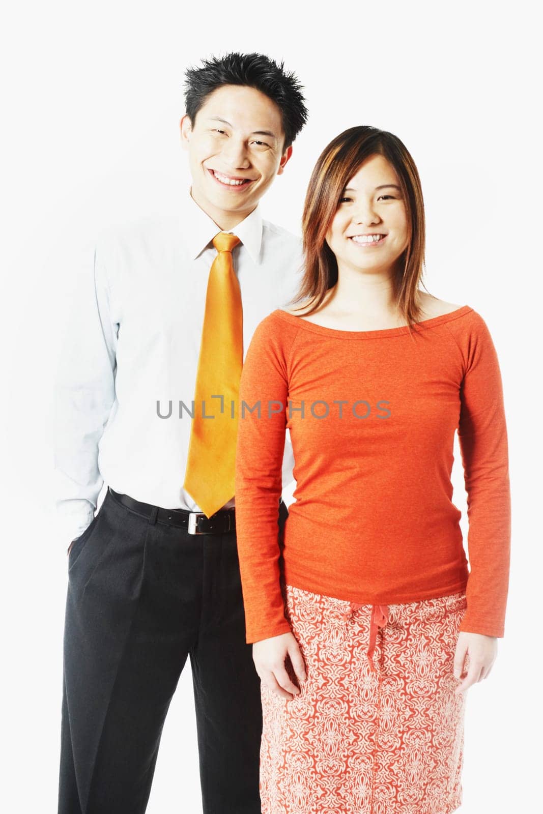 Portrait of a young couple smiling