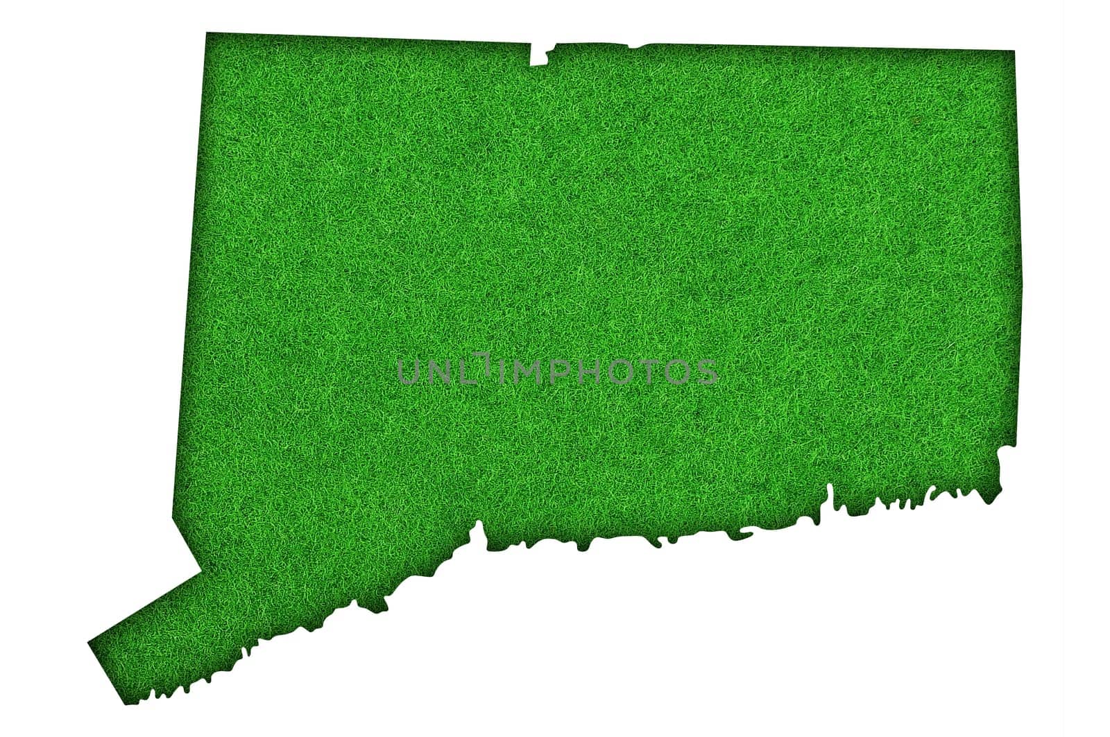 Map of Connecticut on green felt
