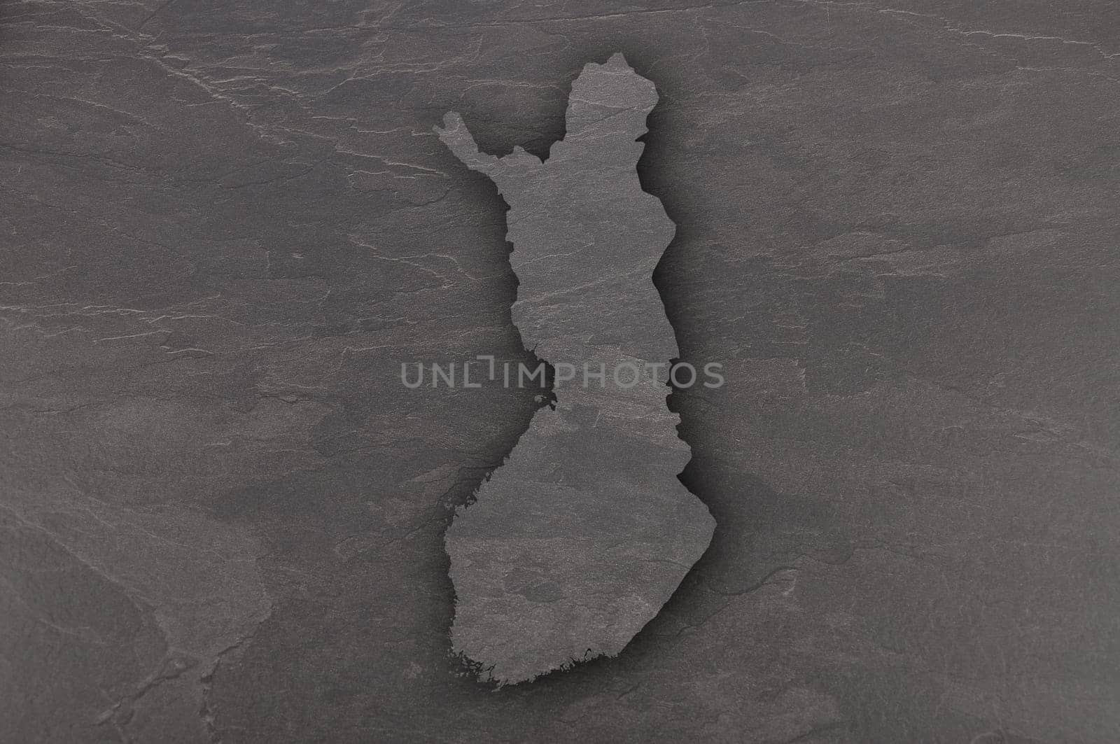 Map of Finland on dark slate