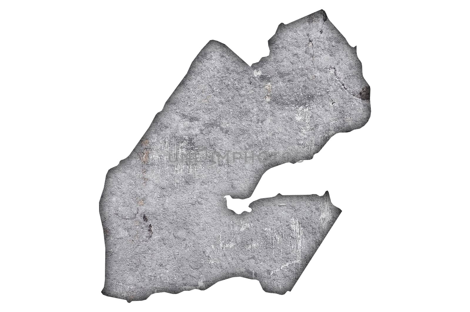 Map of Djibouti on weathered concrete