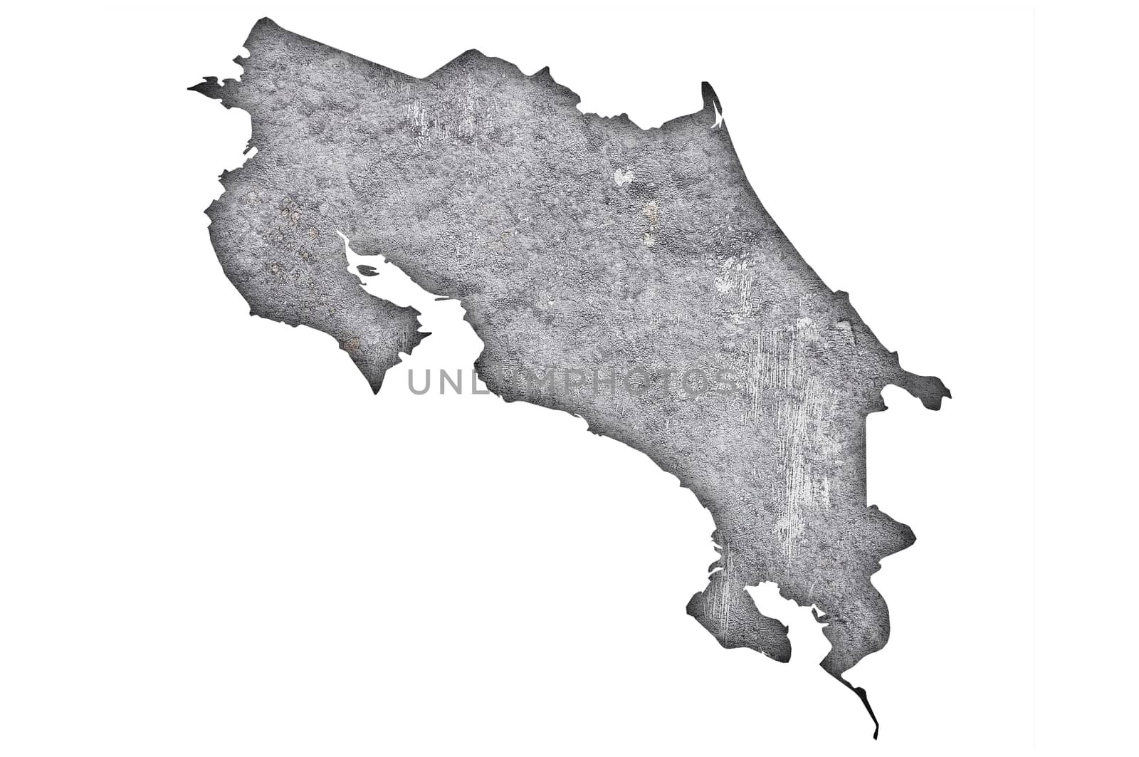 Map of Costa Rica on weathered concrete
