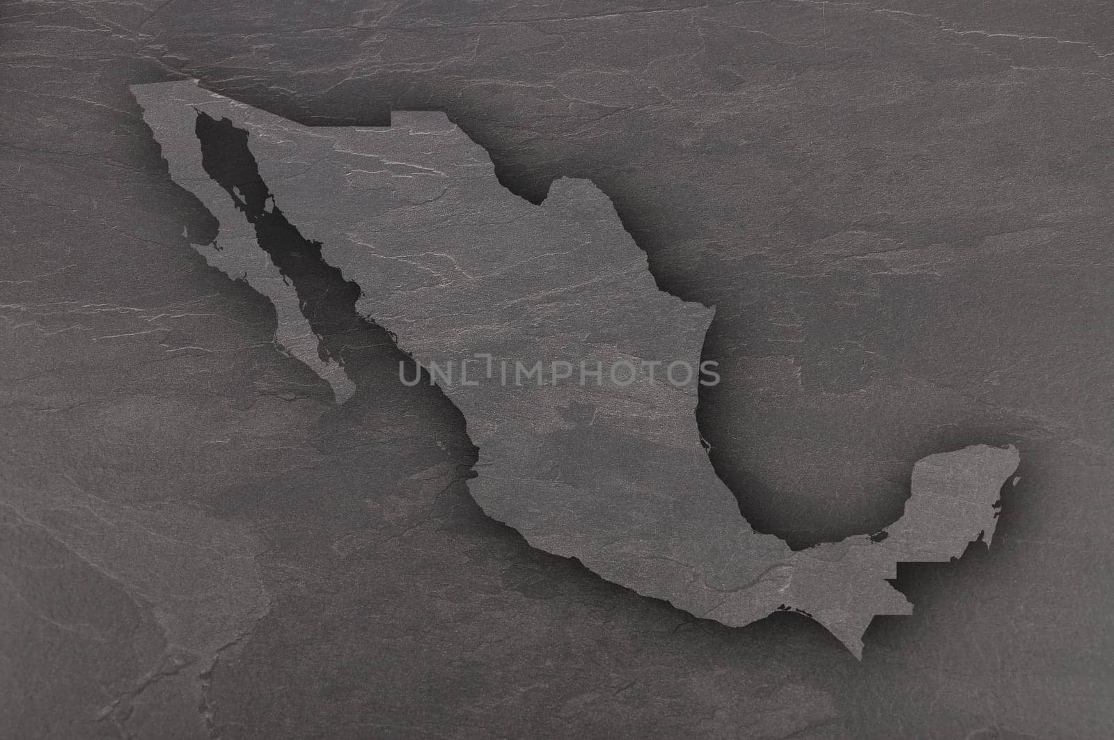 Map of Mexico on dark slate
