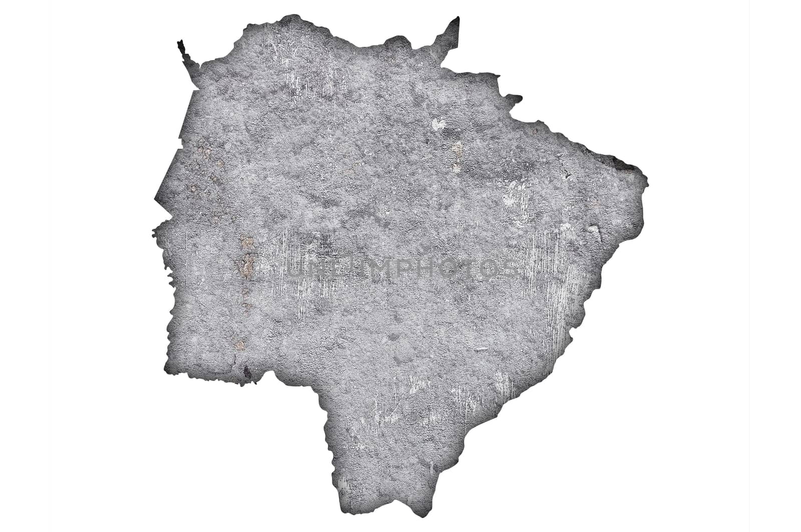 Map of Mato Grosso do Sul on weathered concrete