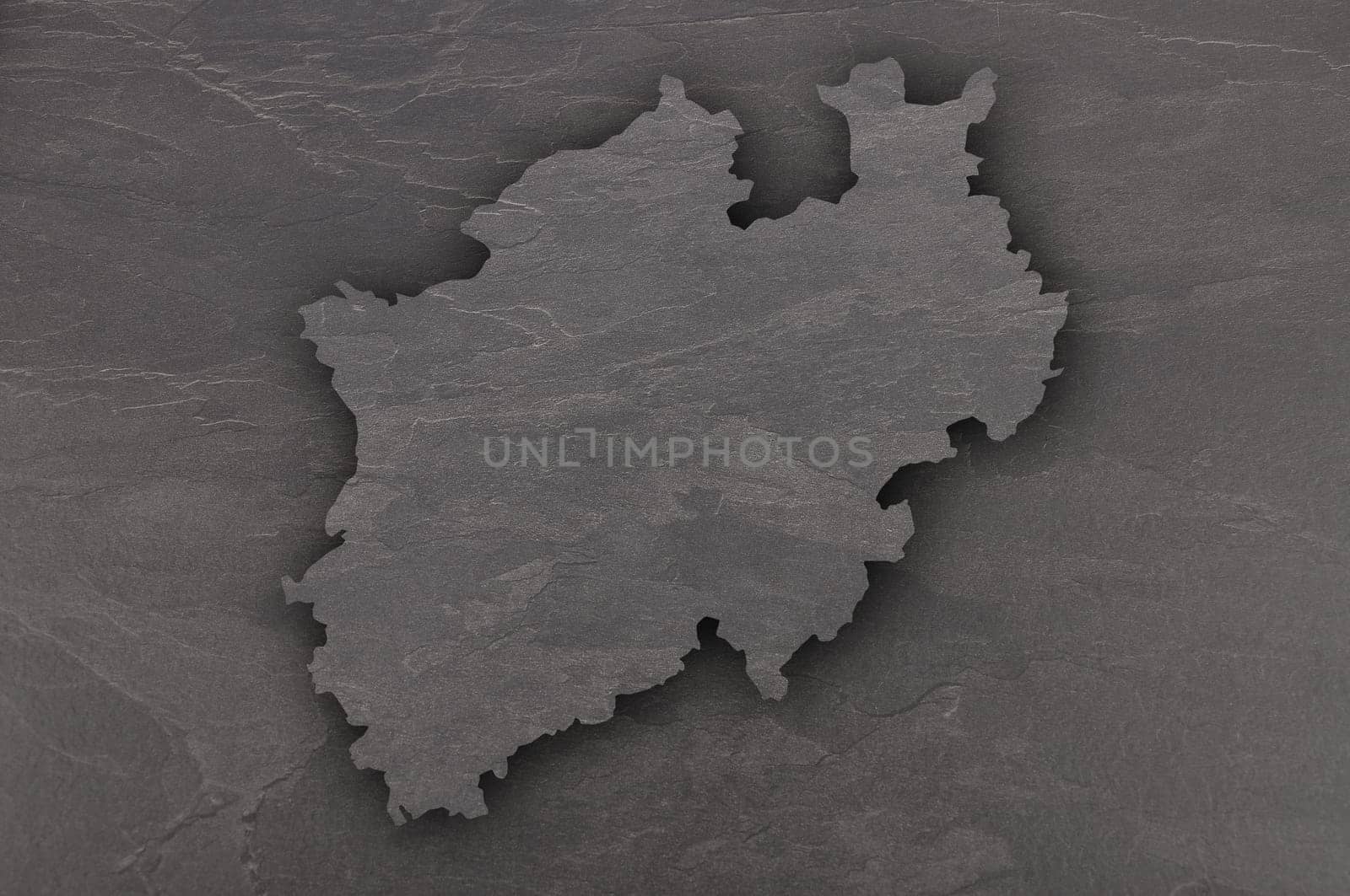 Map of North Rhine-Westphalia on dark slate