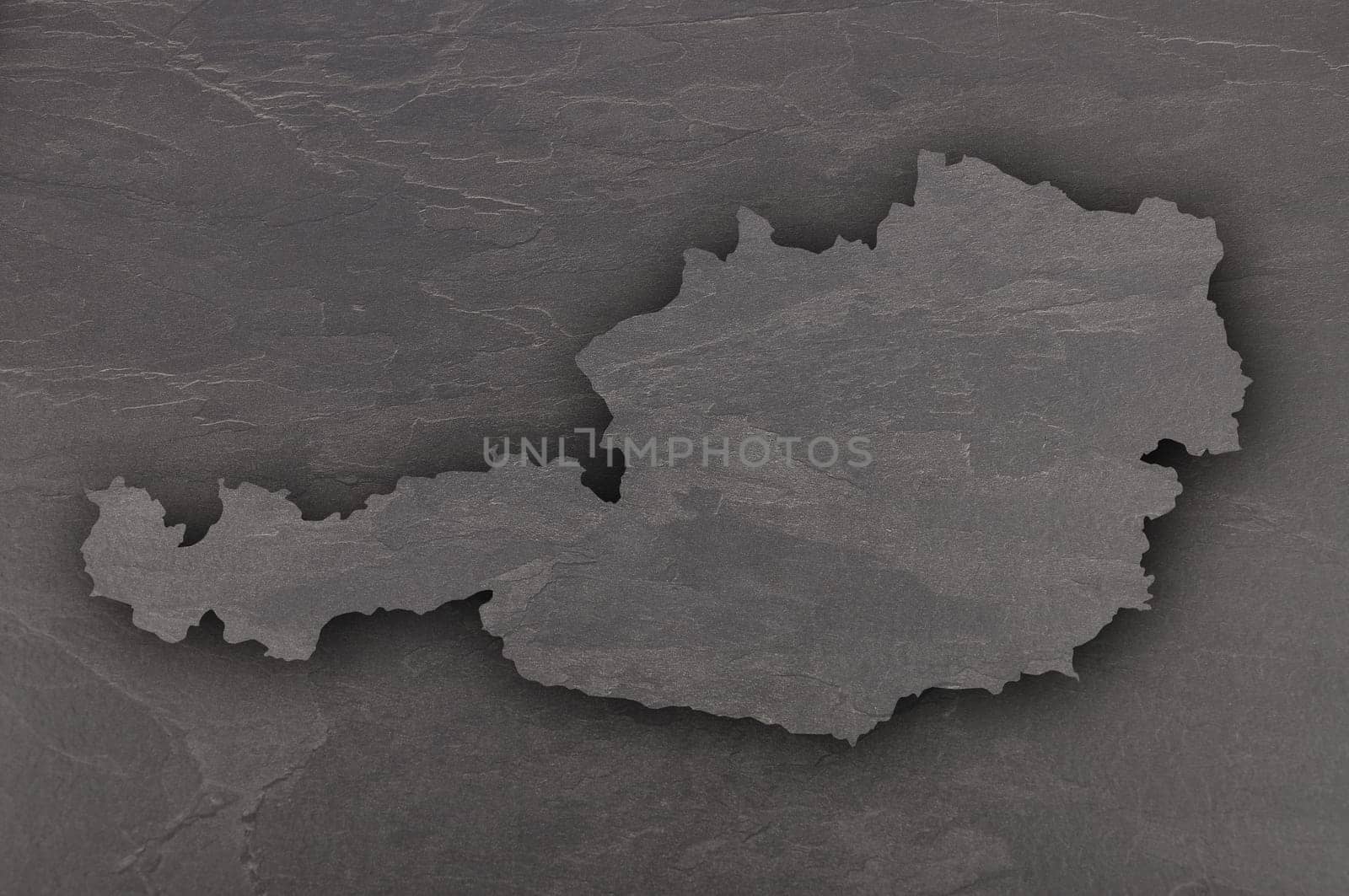 Map of Austria on dark slate