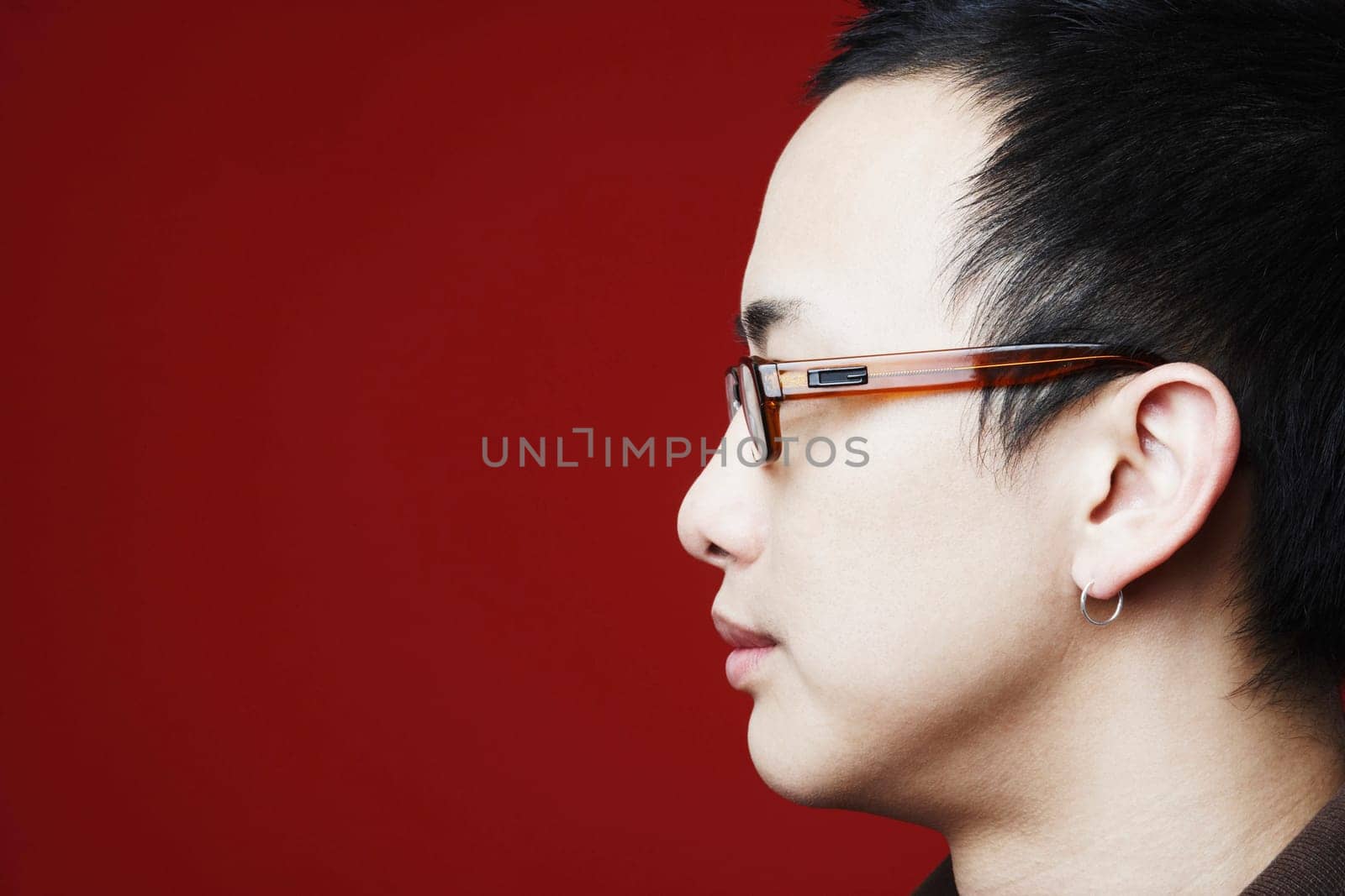 Side profile of a young man