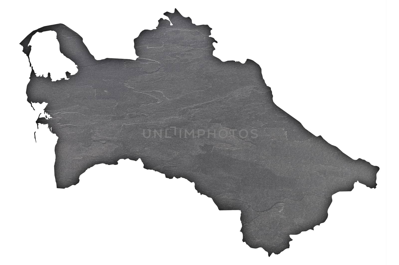 Map of Turkmenistan on dark slate