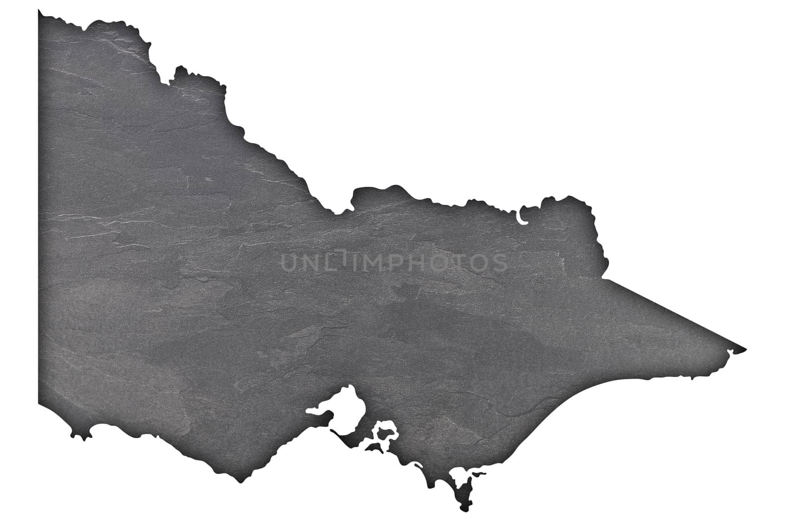 Map of Victoria on dark slate