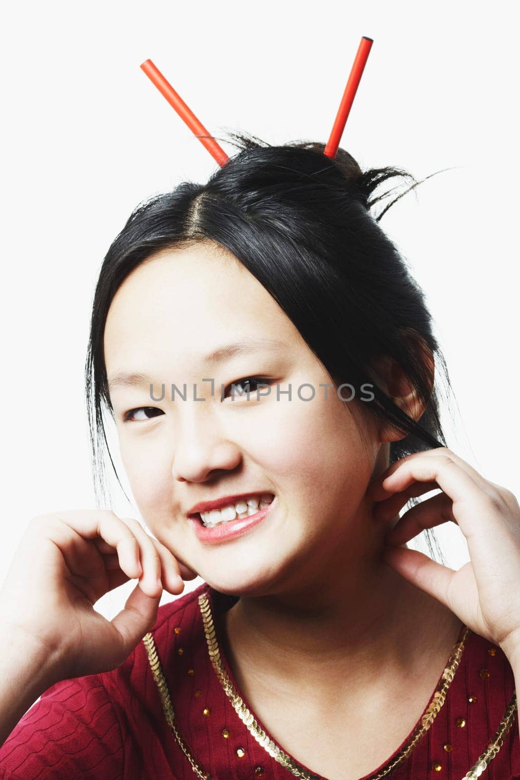 Portrait of a teenage girl smiling
