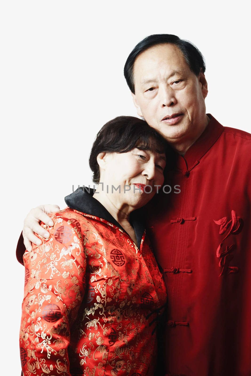 Portrait of a mature man embracing a mature woman