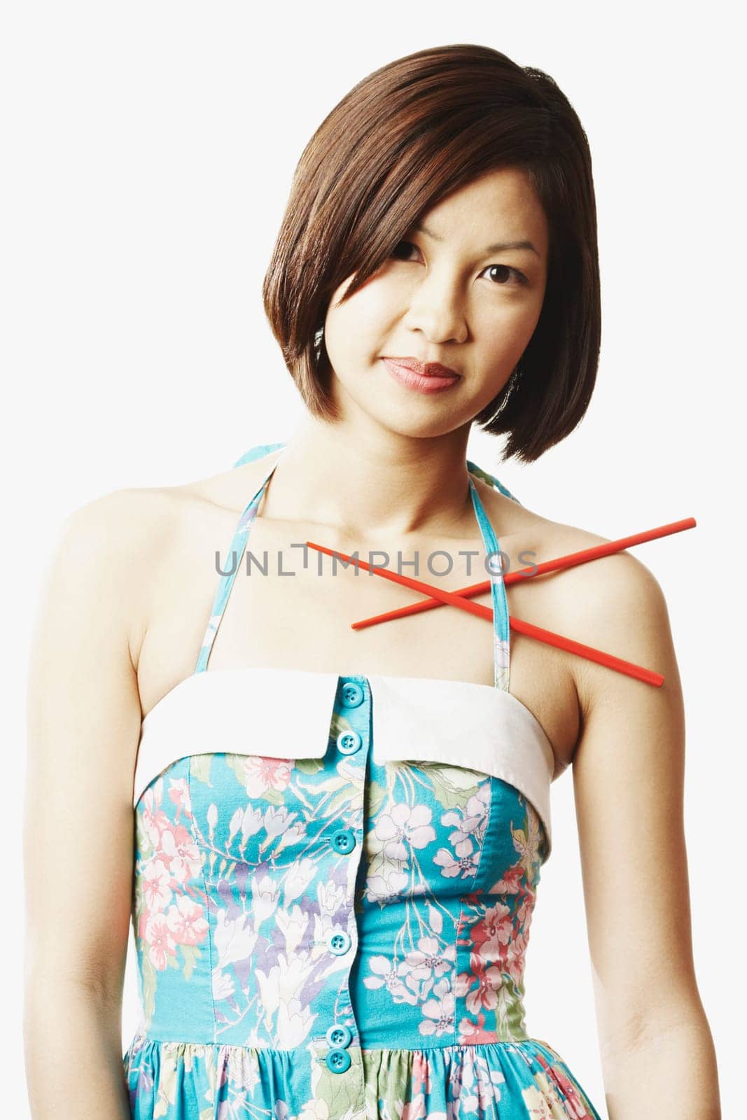 Portrait of a young woman grinning