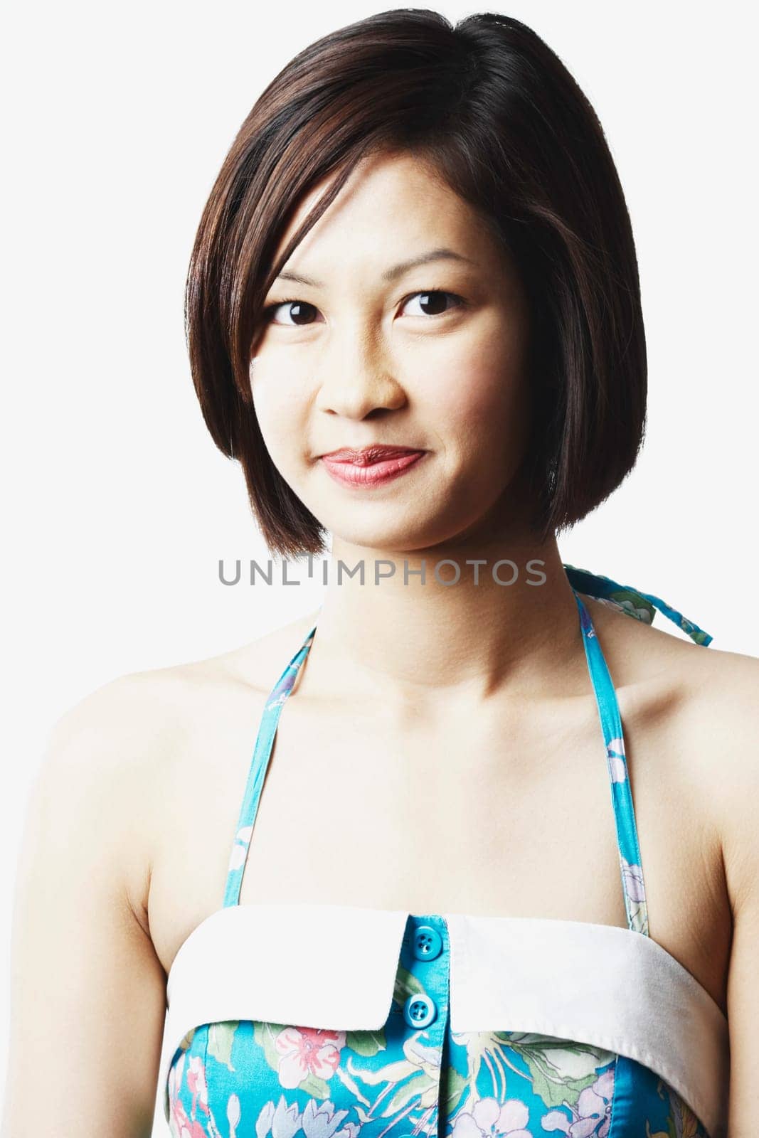 Portrait of a young woman grinning