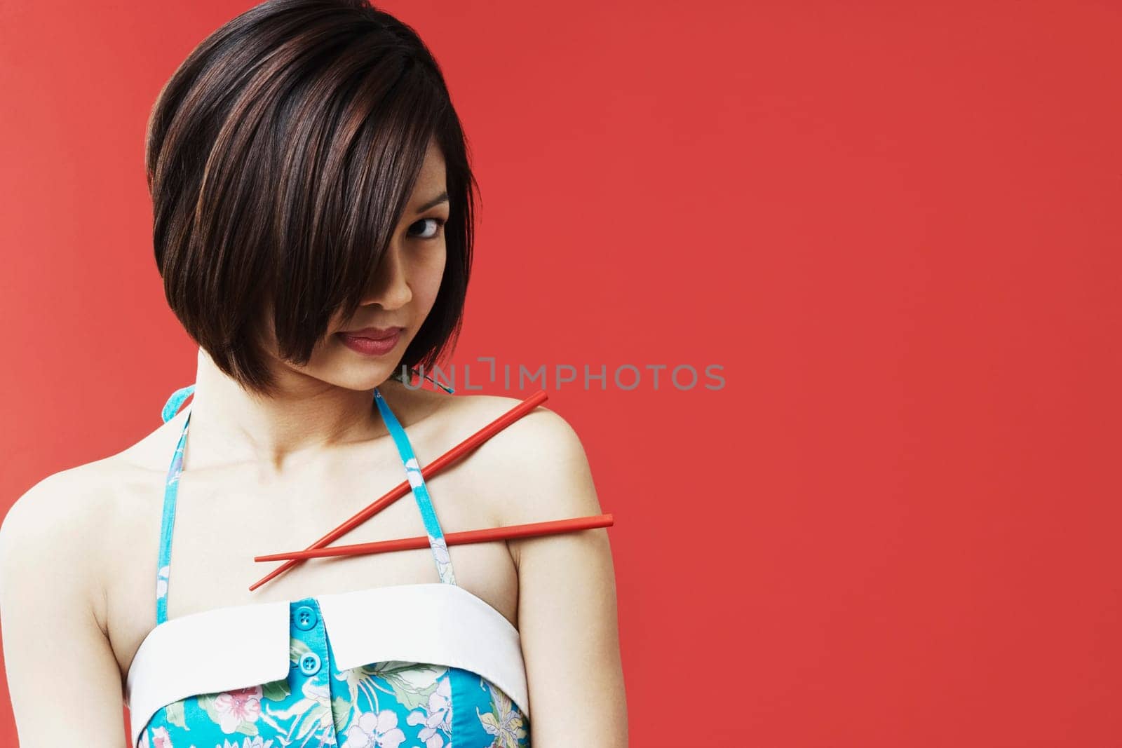 Portrait of a young woman posing