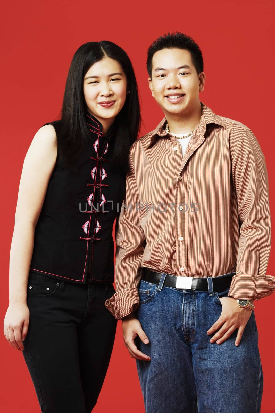 Portrait of a young couple smiling