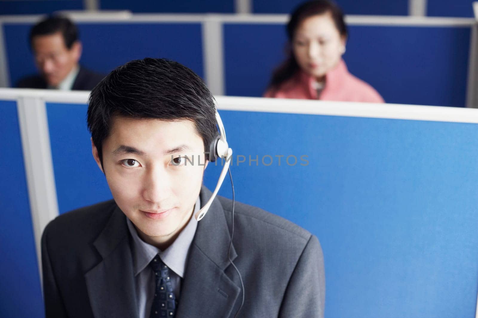 Portrait of a businessman wearing a headset