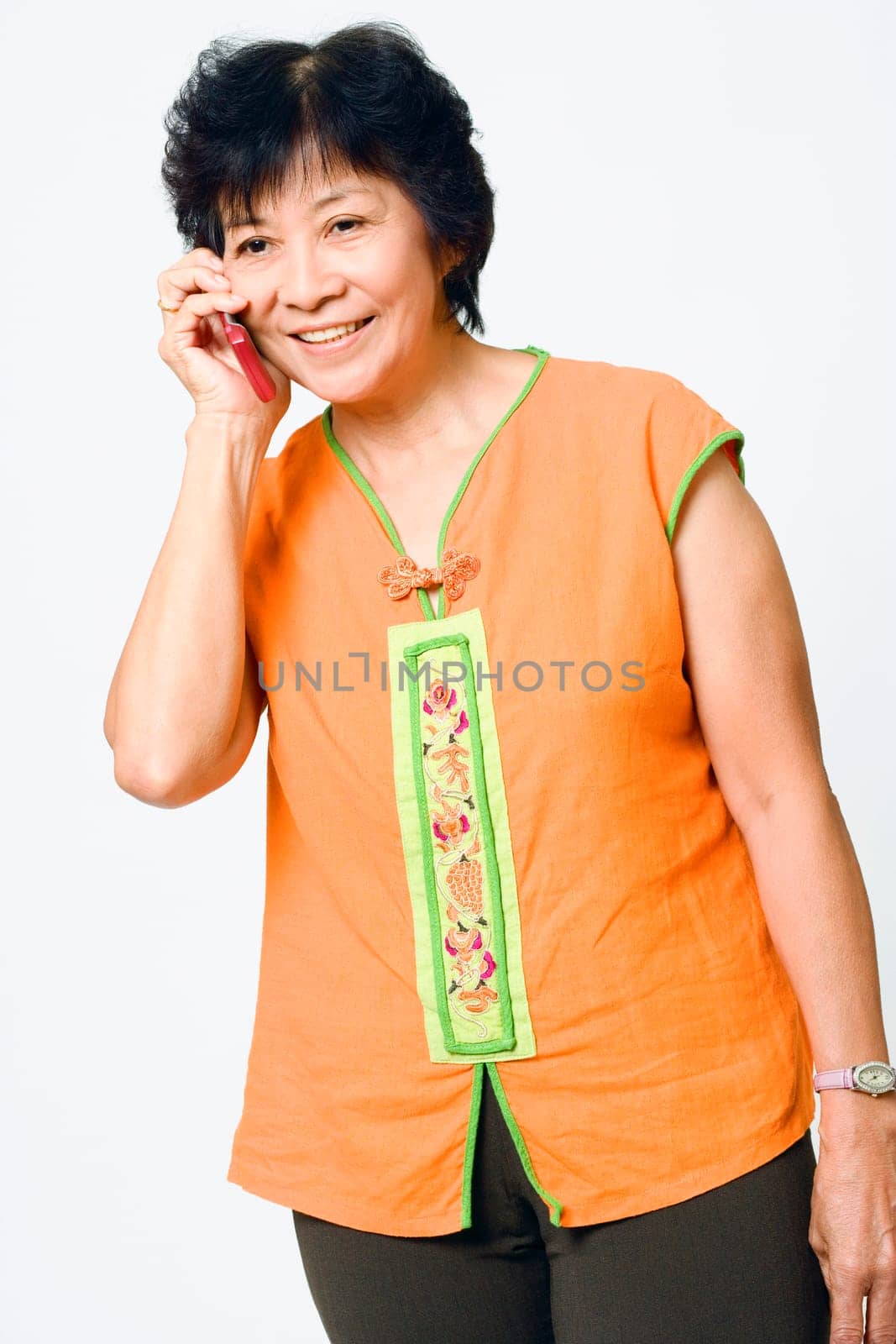 Portrait of a mature woman talking on a mobile phone