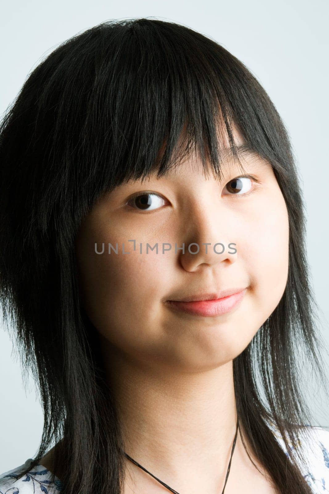 Portrait of girl making a face