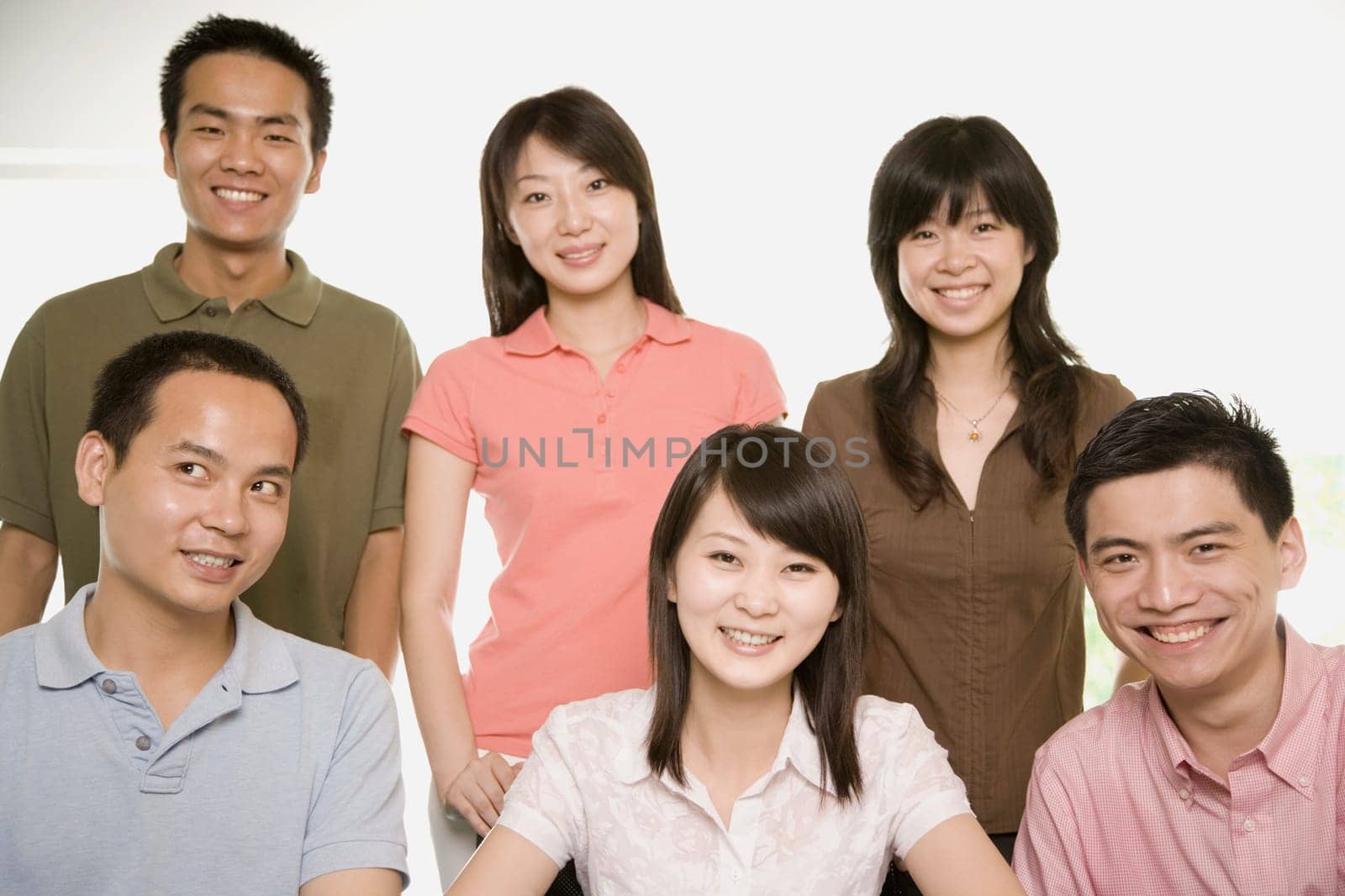 Office workers smiling together