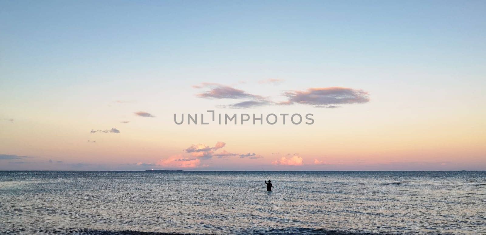Coastal angler near Thiessow, Mönchgut, Ruegen island