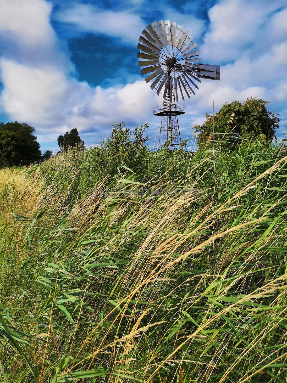 wind pumping station near Lobbe, Mönchgut, Ruegen island