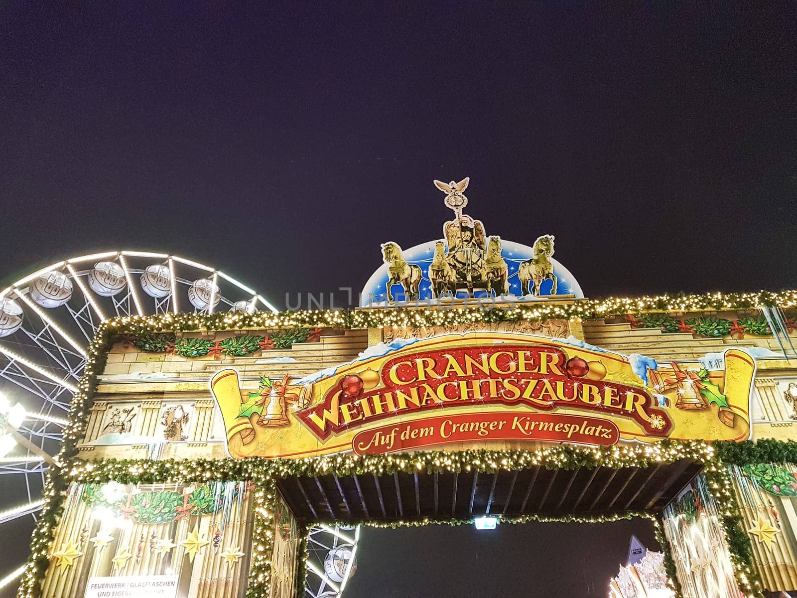 HERNE, NRW, GERMANY - DECEMBER 29, 2018:.Cranger Christmas market in Herne. Called Cranger Christmas Magic.