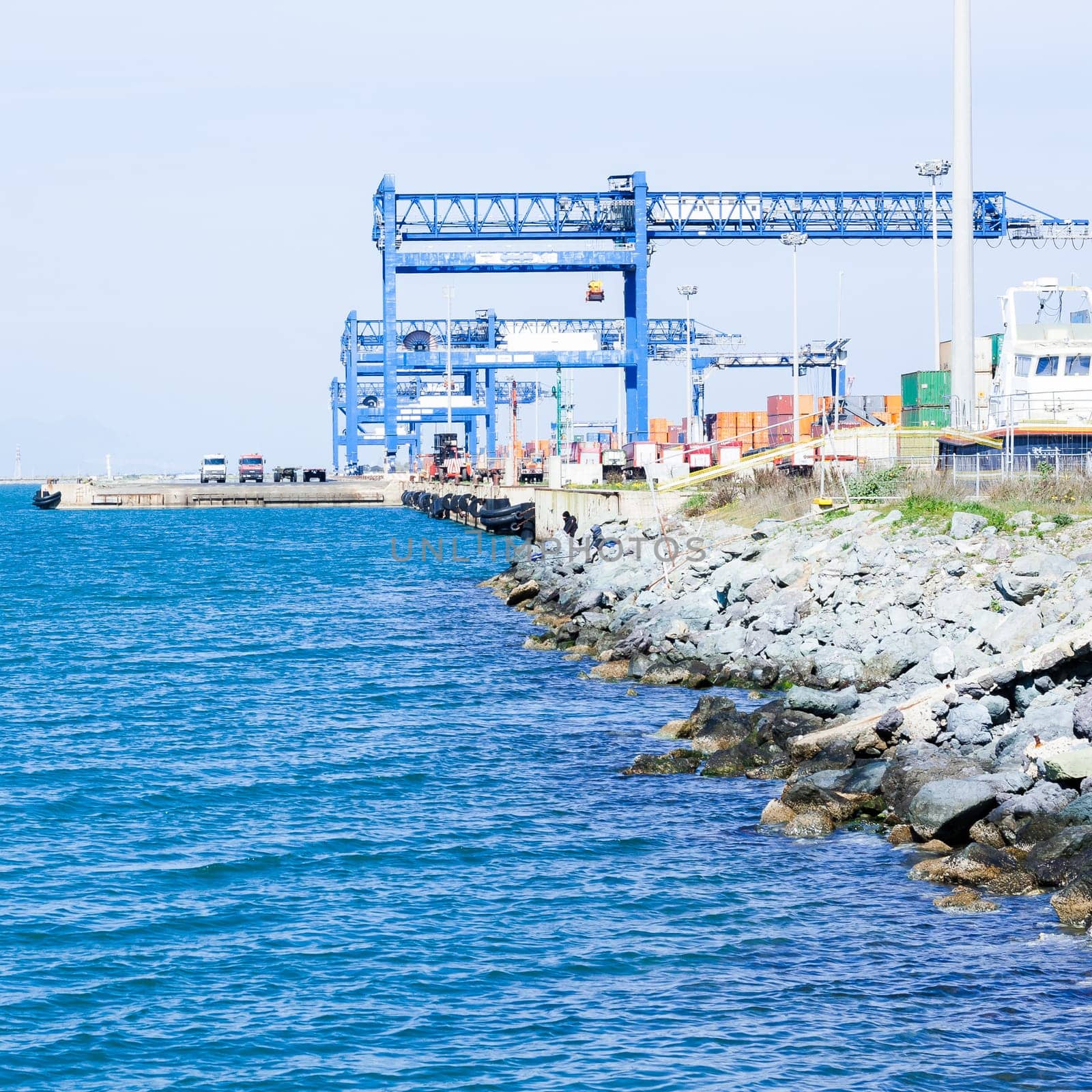 Cranes at the port channel - Cagliari