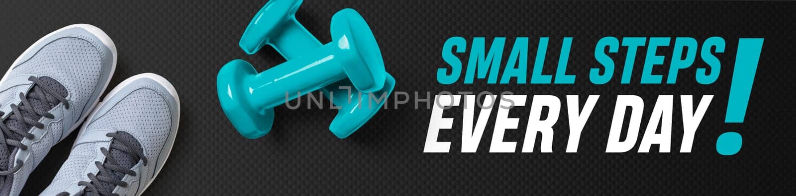 Motivational fitness header - Small steps every day