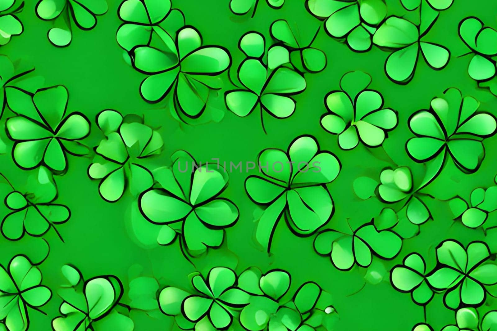 green background leaves clover nature pattern patrick holiday grass spring art iceland generated ai alt. High quality illustration