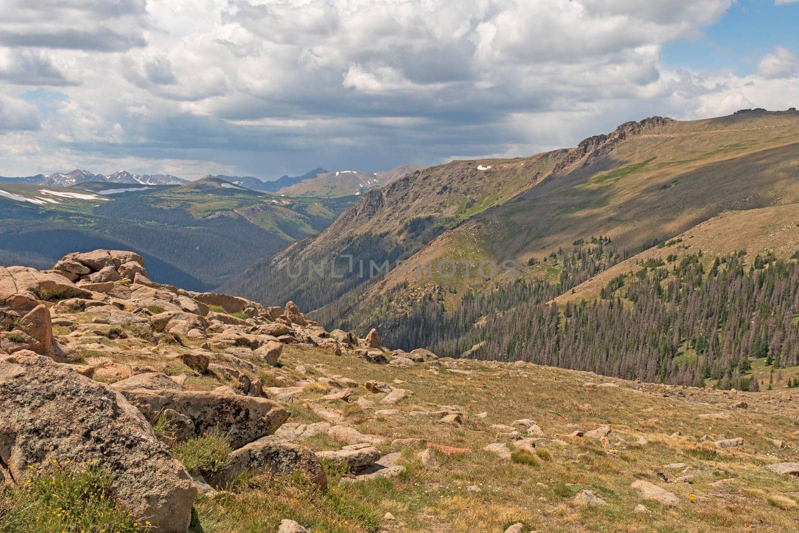 Afternoon Storm Coming in Over the HIgh Mountains in Rocky Mountain National Park in Colorado
