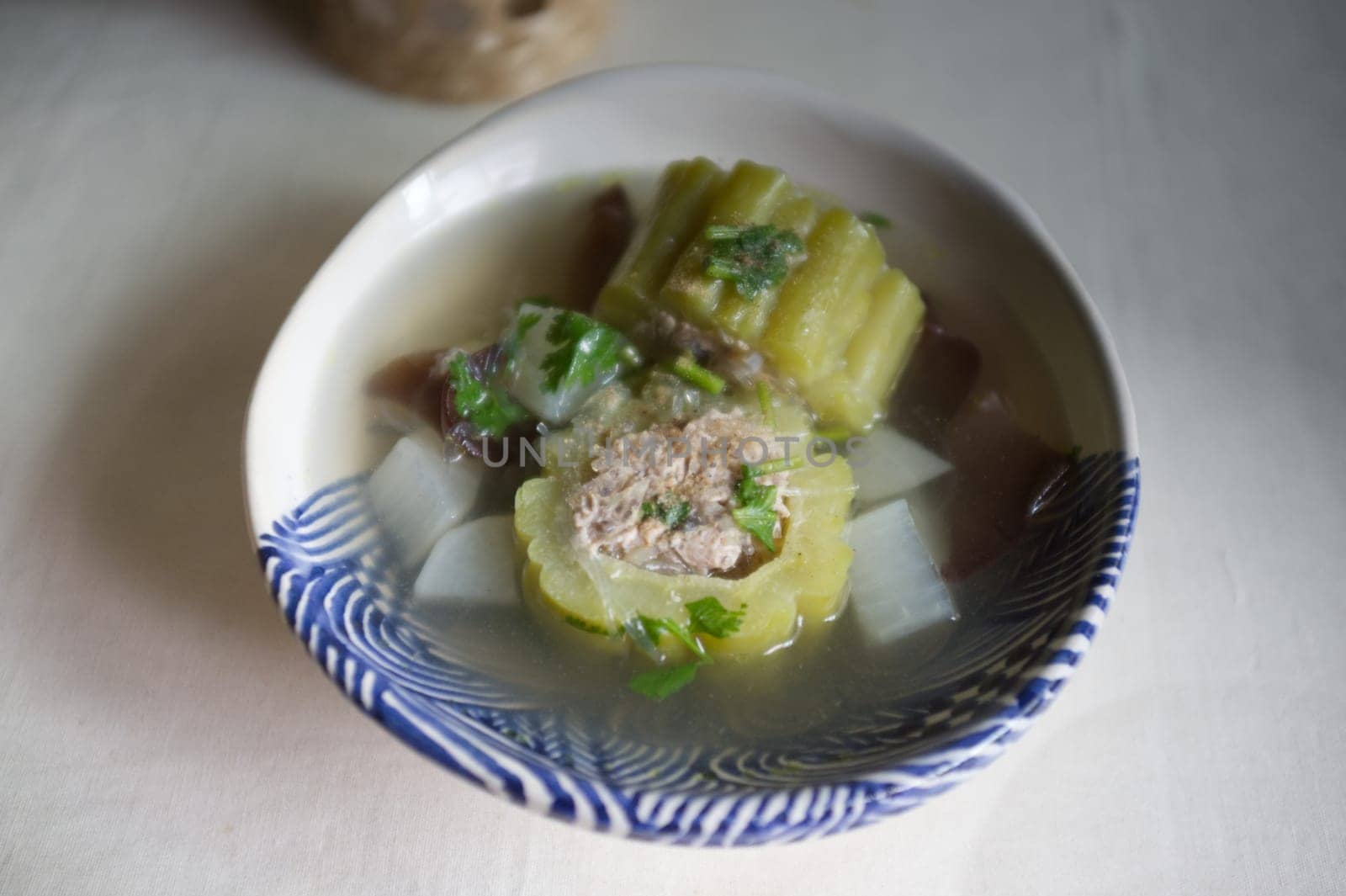 Thai food , Bitter gourd soup with pork