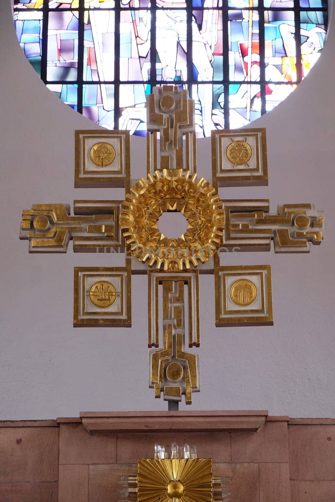 Main altar in the Saint Lawrence church in Kleinostheim, Germany