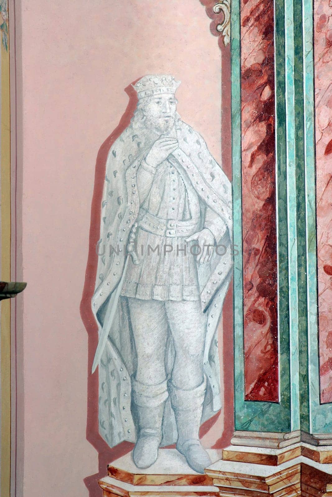 Saint, fresco in the parish church of St. Mary Magdalene in Sela kod Siska, Croatia