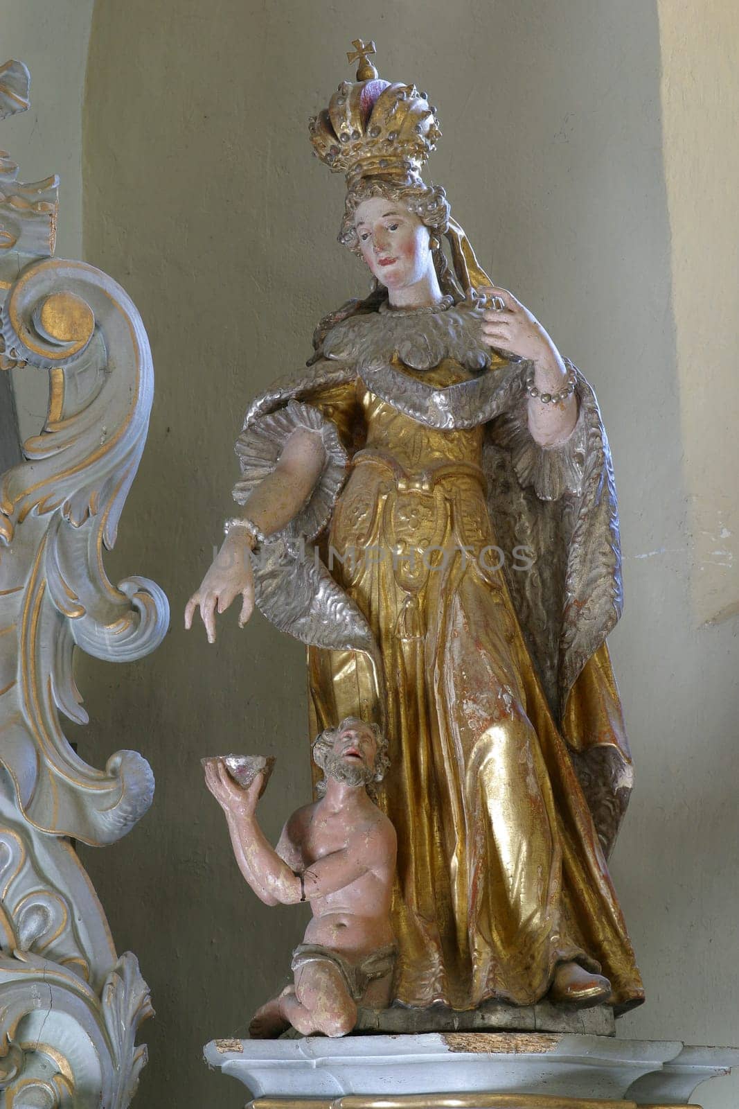 St. Elizabeth statue on the main altar at St. Catherine of Alexandria Church in Samarica, Croatia