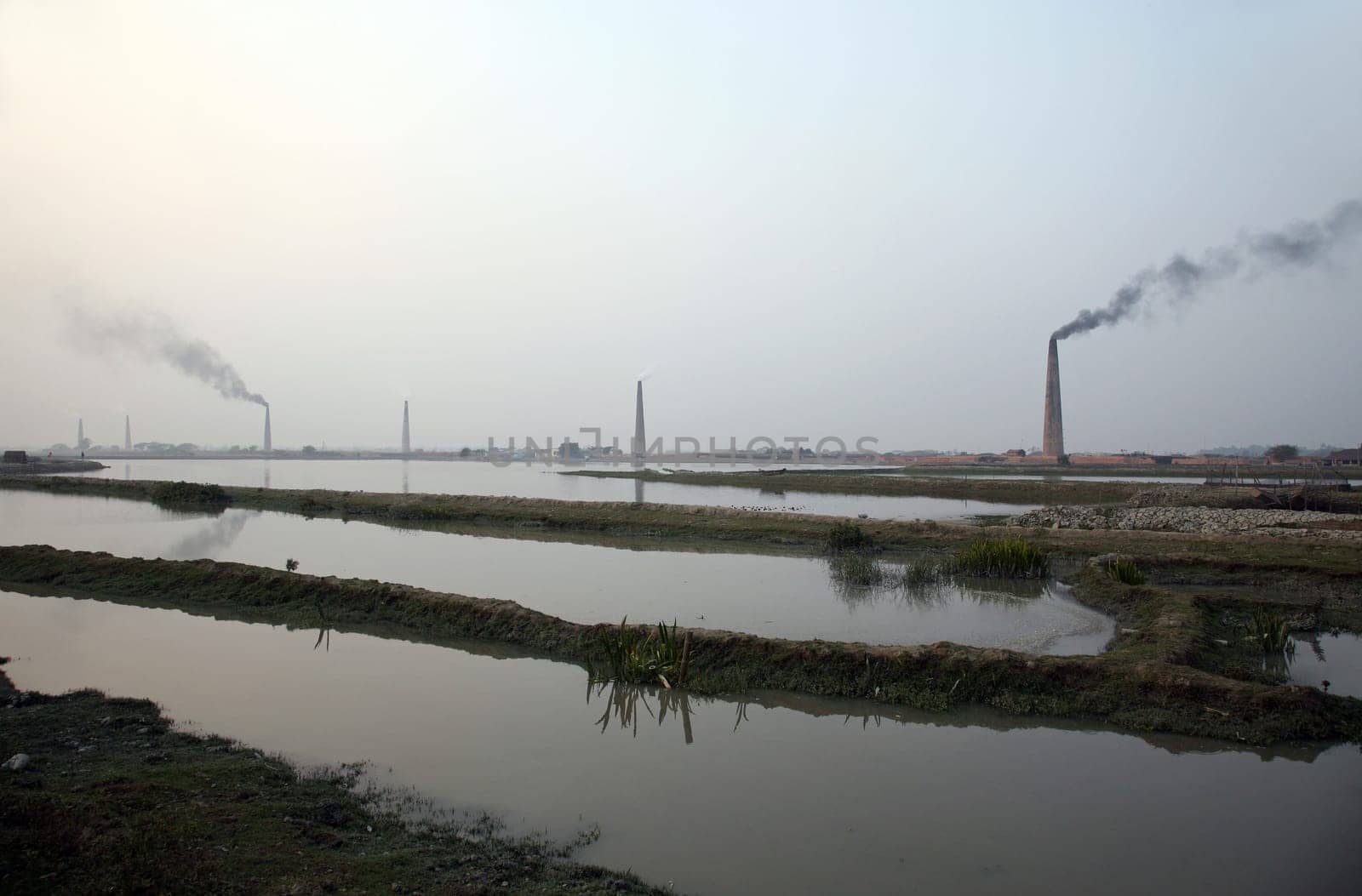 Brick field in Sarberia, West Bengal, India