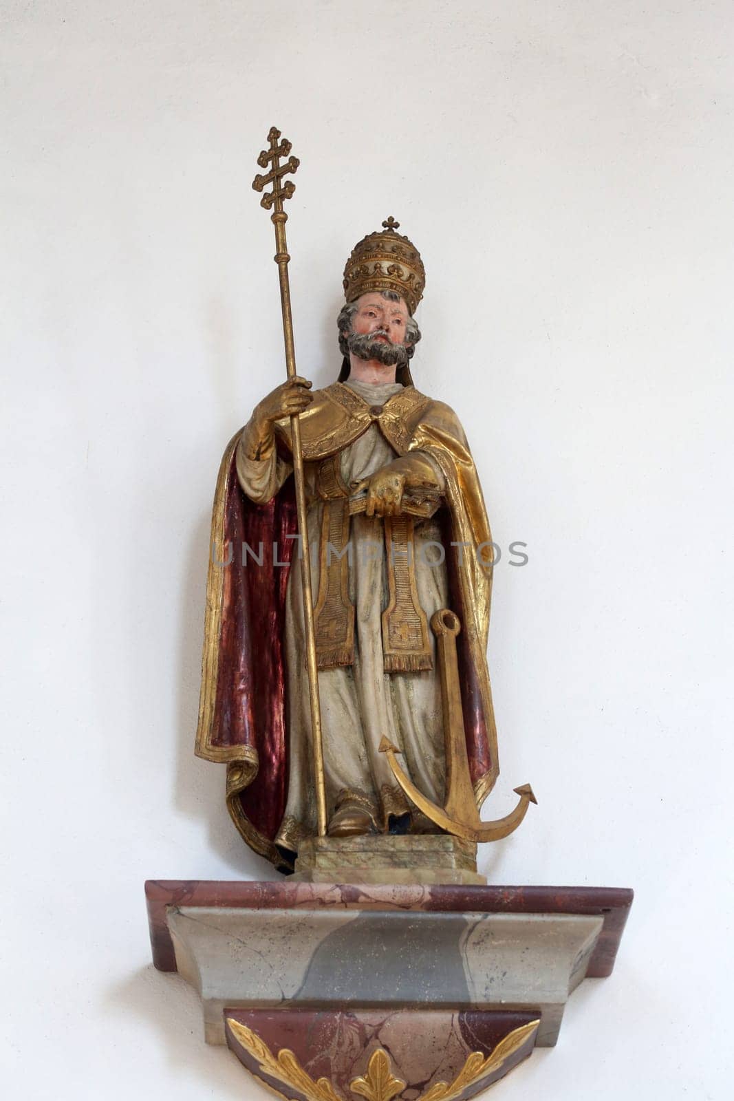 Statue of Saint Clement, church of St. Clement in Primisweiler, Germany