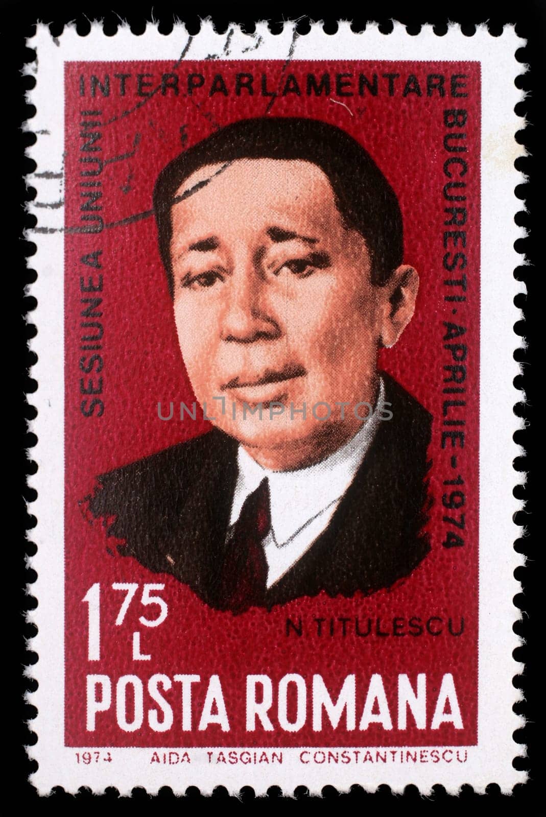 Stamp printed in Romania shows Nicolae Titulescu (1882-1941) diplomat, government minister, finance and foreign minister, and for two terms President of the General Assembly of the League of Nations, circa 1972.