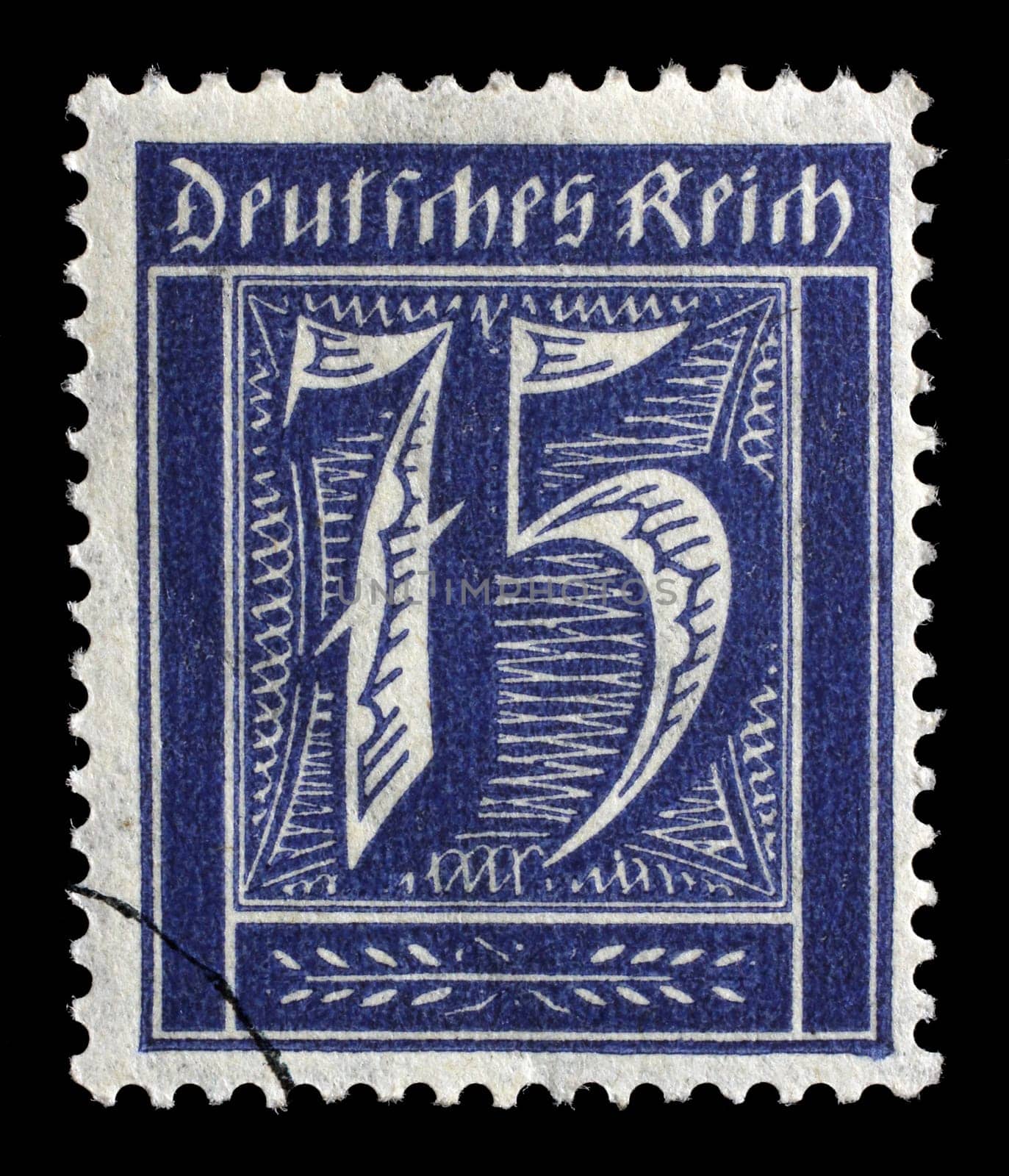 Stamp printed in Germany shows numeric value, circa 1921.