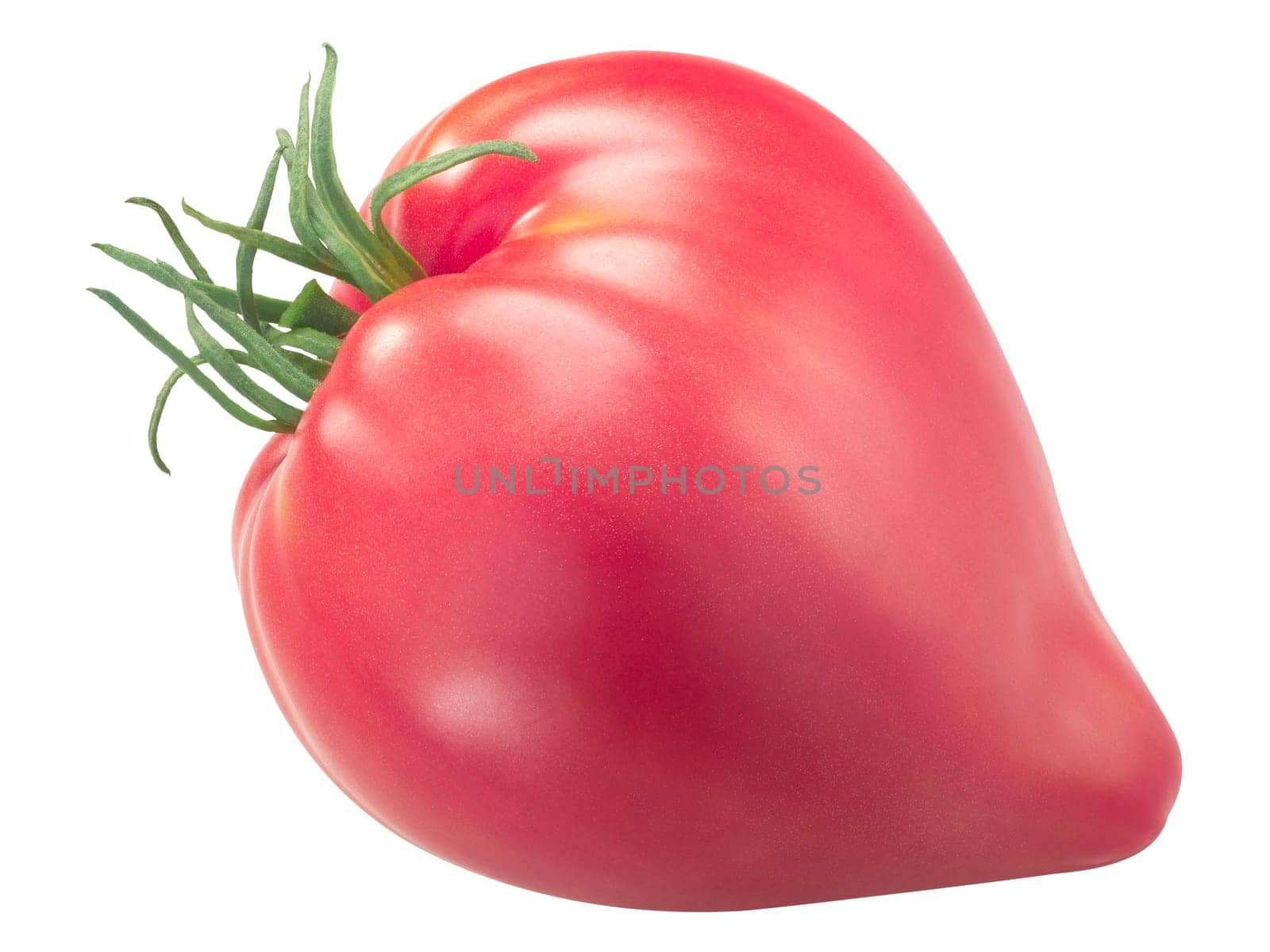 Sterling Old Norway heirloom tomato, pink oxheart type, isolated