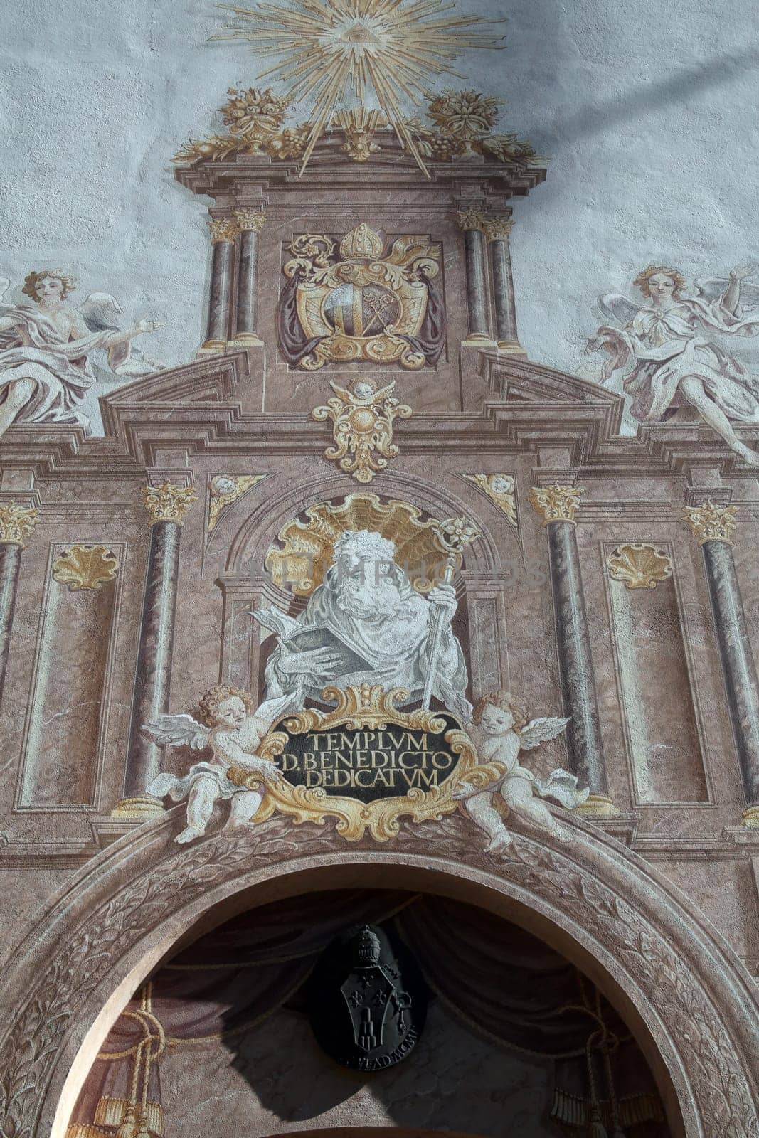 Saint Benedict, fresco in the famous Benediktbeuern abbey, Germany