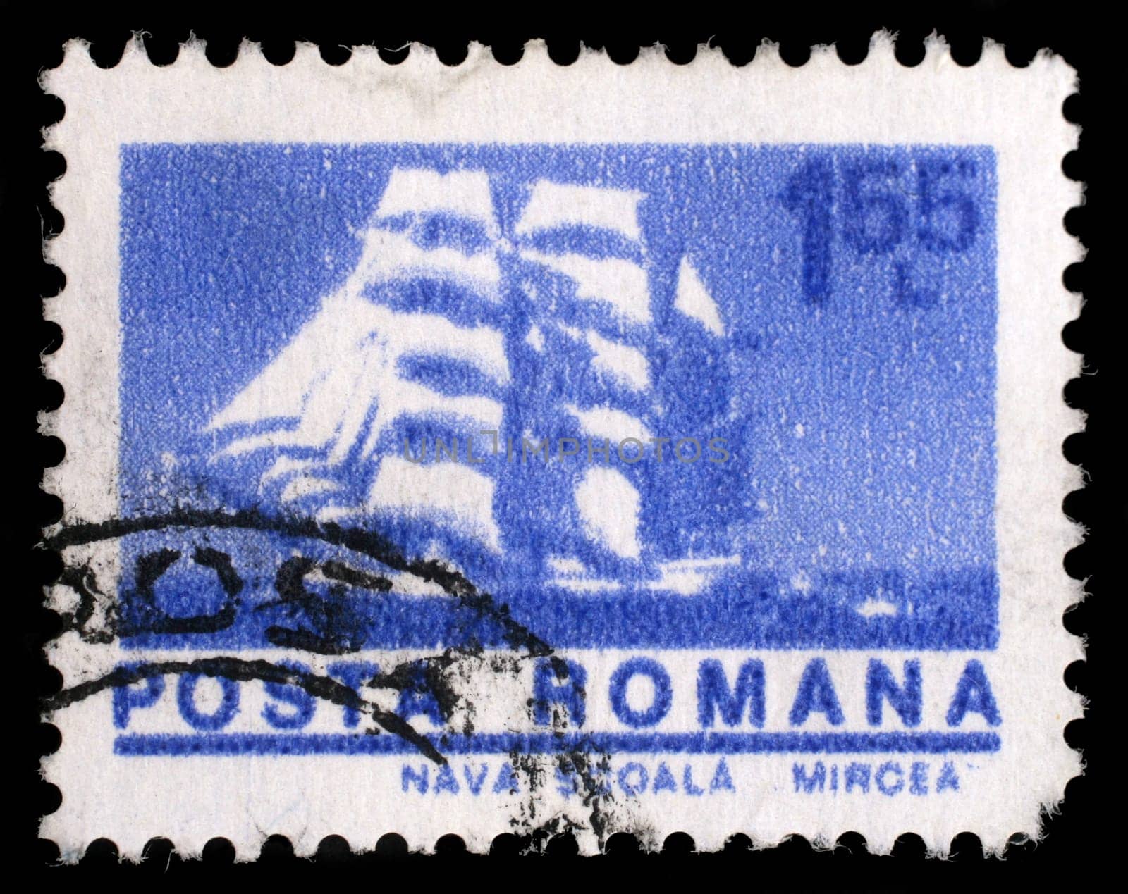 Stamp printed in Romania shows Cadet barque Mircea, with the same inscription, from the series Ships, circa 1974