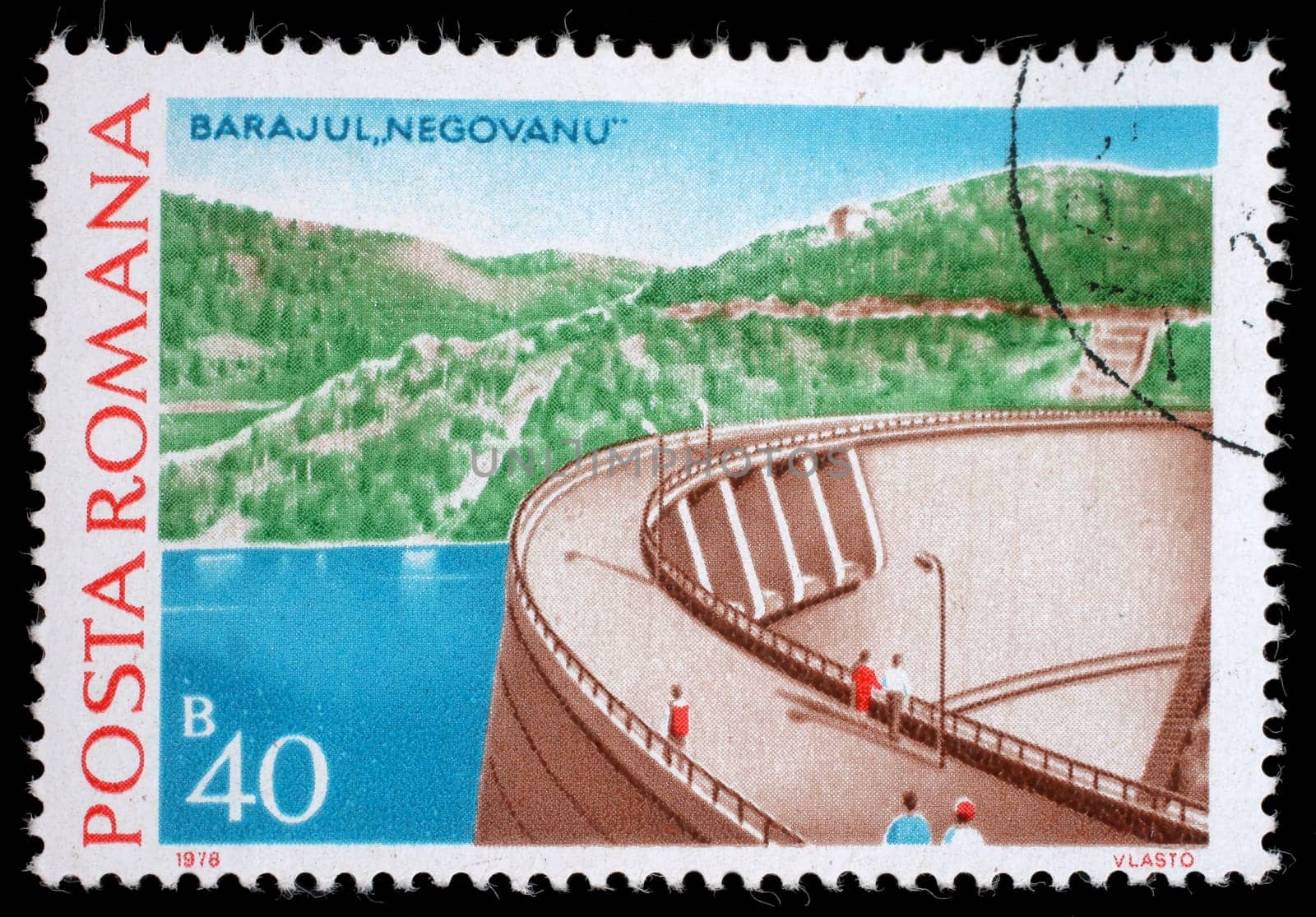 Stamp printed in Romania shows Negovanu, Hydrotechnic Stations and Dams issue, circa 1976.