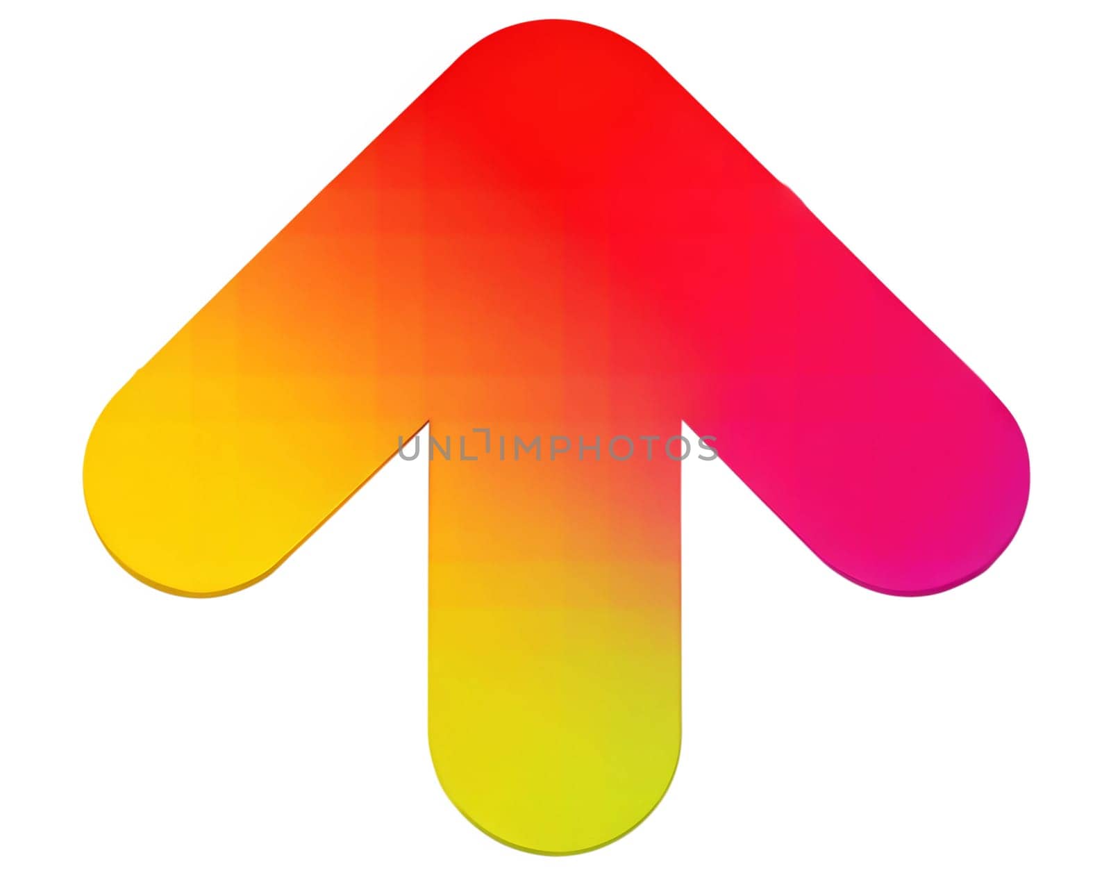 Iridescent direction arrow sign icon isolated on white background.