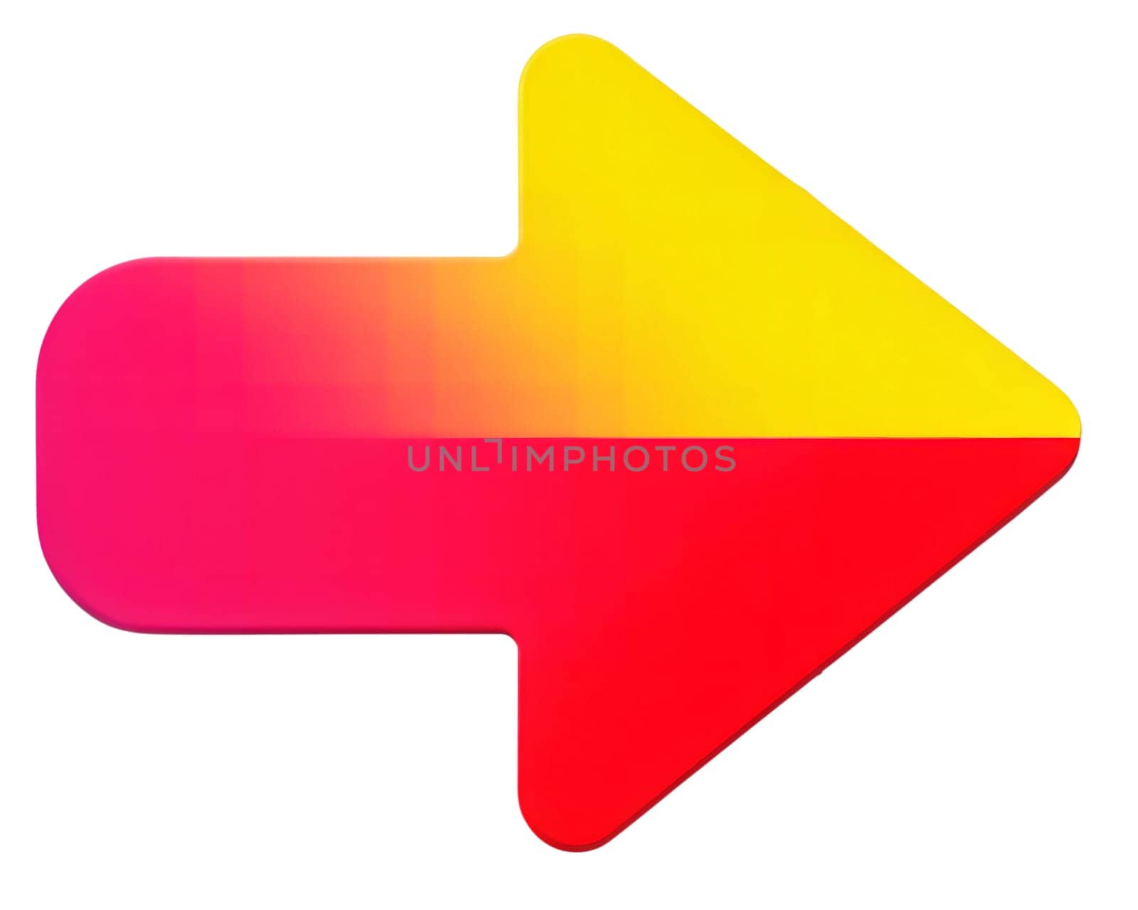 Iridescent direction arrow sign icon isolated on white background.