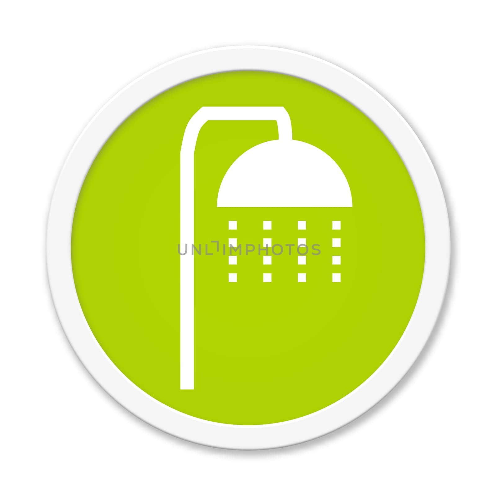 Round button with shower icon
