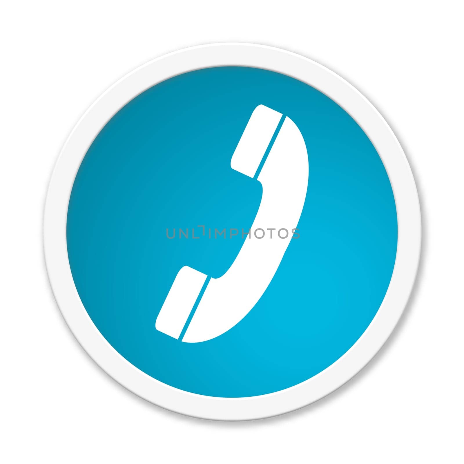 Round button with phone icon