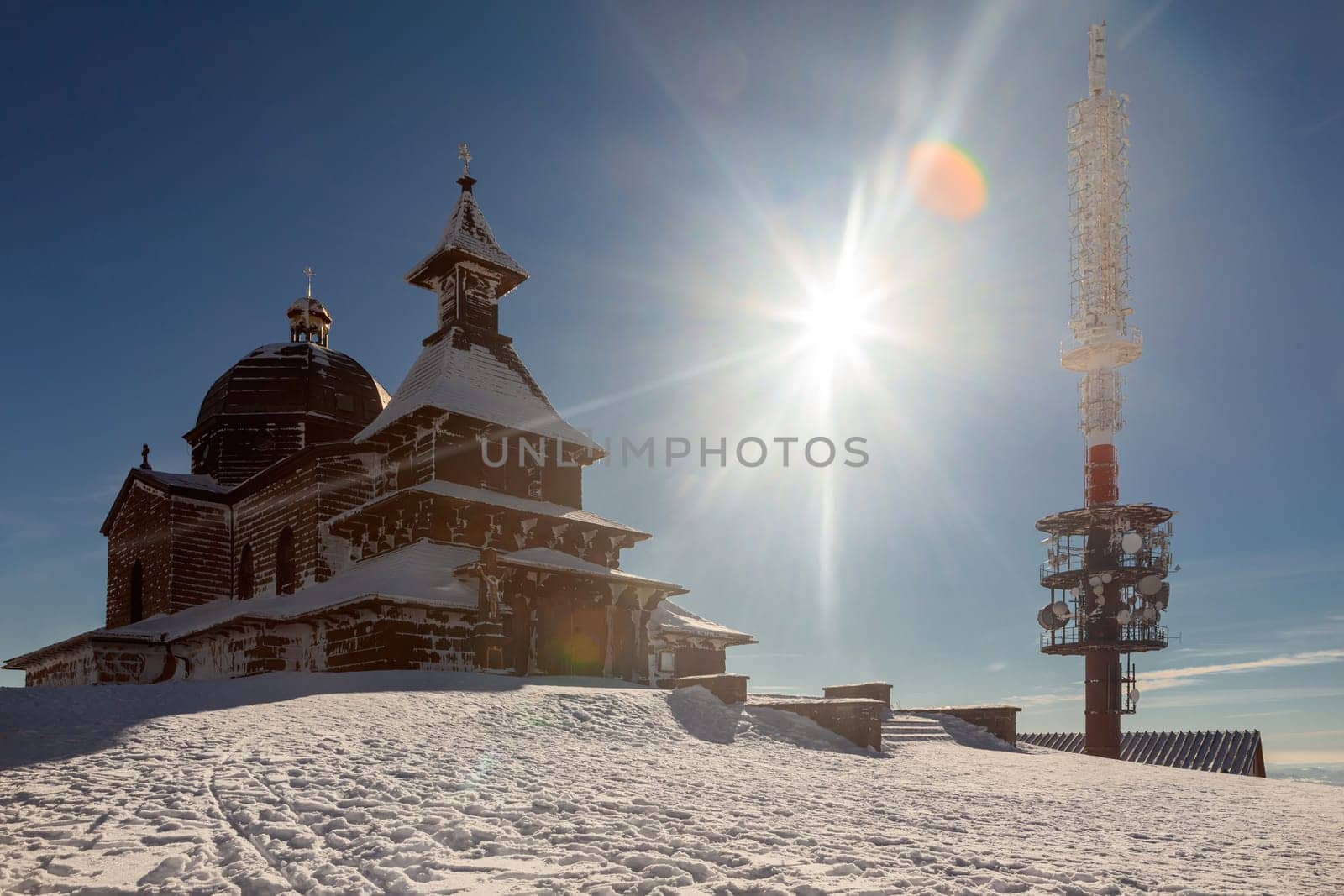 A snow covered landscape Czech Republic - Pustevny, Beskydy. High quality photo