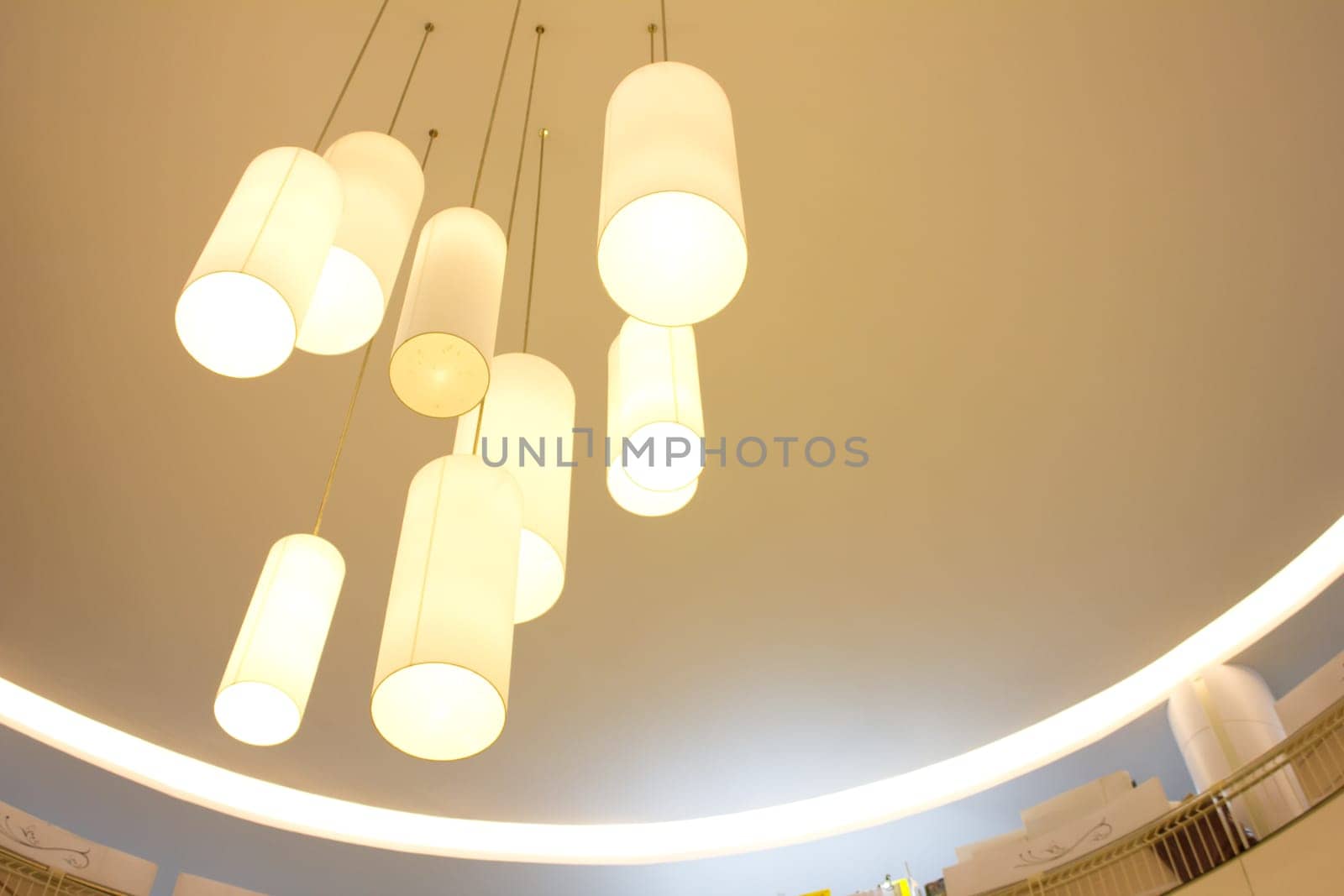 Beautiful chandelier isolated on ceiling